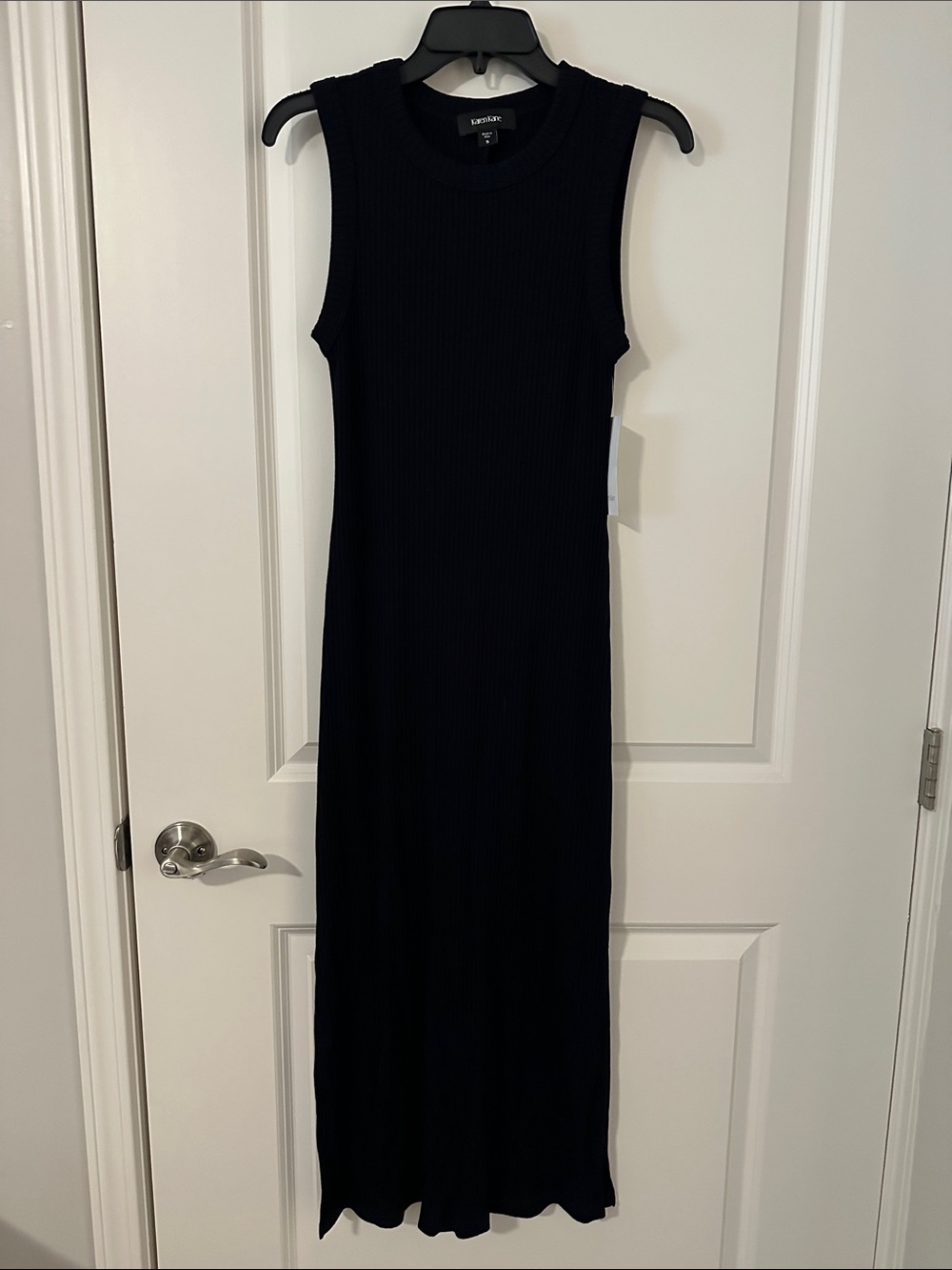 Karen Kane Black Ribbed Sleeveless Maxi Dress